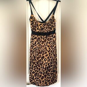 TRENDING🔥Leopard DRESS 100%SILK Gorgeous INC NWT $119 Retail Fits 10-12 Size12